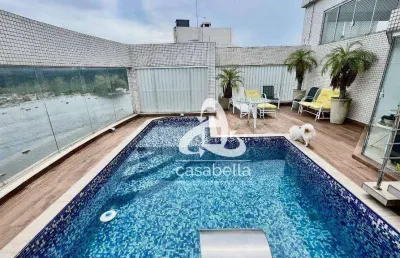 Cobertura com 4 dormitórios para alugar, 600 m² por r$ 30.000,00/mês - ponta da praia - santos/sp