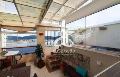 Cobertura com 3 dormitórios à venda, 226 m² por r$ 1.696.000,00 - ponta da praia - santos/sp