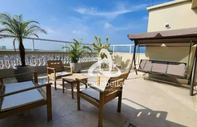 Cobertura com 3 dormitórios à venda, 240 m² por r$ 1.370.000,00 - embaré - santos/sp