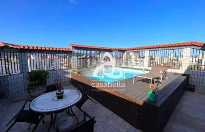Cobertura com 3 dormitórios à venda, 273 m² por r$ 1.699.000,00 - campo grande - santos/sp