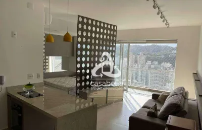 Apartamento com 1 dormitório para alugar, 44 m² por r$ 5.800,02/mês - josé menino - santos/sp