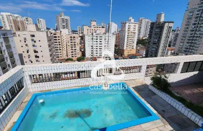 Cobertura com 4 dormitórios à venda, 288 m² por r$ 1.850.000,00 - ponta da praia - santos/sp