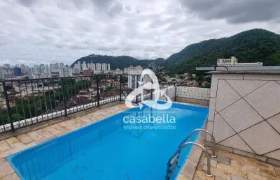 Cobertura com 3 dormitórios à venda, 296 m² por r$ 1.200.000,00 - vila belmiro - santos/sp