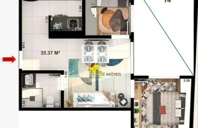 Apartamento com 2 dormitórios à venda, 35 m² por r$ 239.000 - jardim líbano - são paulo/sp