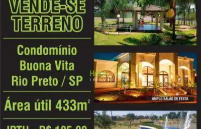 Terreno à venda, 433 m² por r$ 312.000,00 - parque residencial buona vita - são josé do rio preto/sp