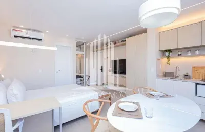 Excelente apartamento para locação no itaim bibi, são paulo-sp: 1 quarto, 1 suite, 1 sala, 1 banheiro, 28,00 m² de área