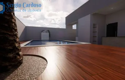 Casa moderna 3 quartos 2 suítes com piscina 50m do mar itanhaem/sp