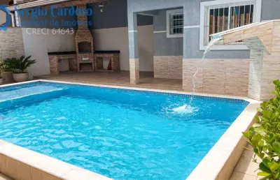 Casa amplo terreno 4 quartos piscina churrasqueira -100m do mar itanhaém sp