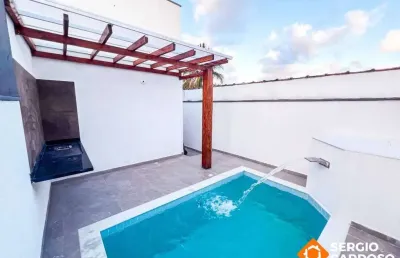Casa nova 2 quartos piscina ótimo acabamento lado praia itanhaém sp