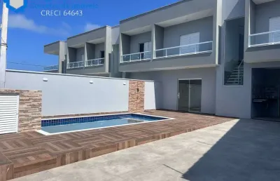 Sobrado novo pé na areia 3 quartos piscina churraqueira vista mar itanhaém