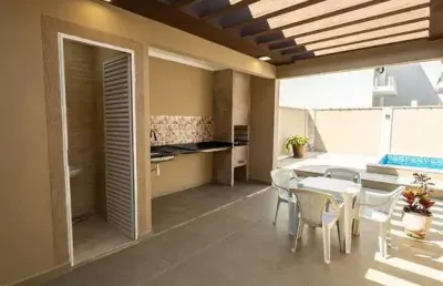 Casa nova 3 quartos piscina espaço gourmet 100 m mar itanhaém sp