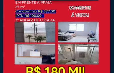 Kitnet  localizado no bairro nobre da guilhermina, pé na areia de frente a praia