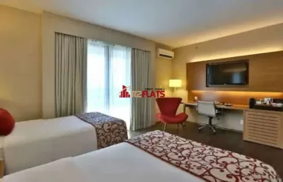 Flat com ótimo preço no bairro itaim bibi. confira! ótimos remdimentos!