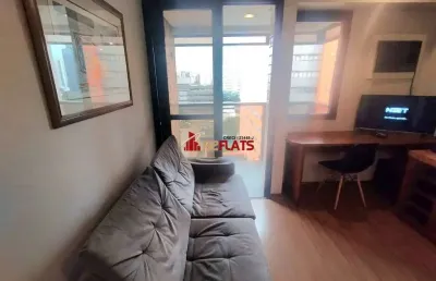 Flat com 1 quarto para alugar na Avenida Ibijaú, 364, Moema, São Paulo