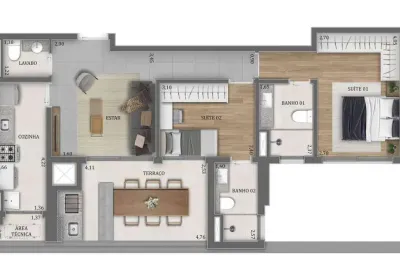 Apartamento para venda em são paulo, água branca, 2 dormitórios, 2 suítes, 3 banheiros, 1 vaga