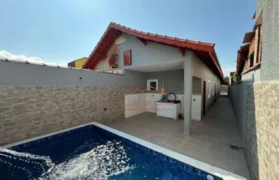 Casa com piscina e 3 dormitórios à venda, 97 m² por r$ 469.000 - flórida mirim - mongaguá/sp