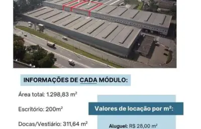 Galpão para locação em barueri, jardim itaquiti, 2 banheiros, 3 vagas