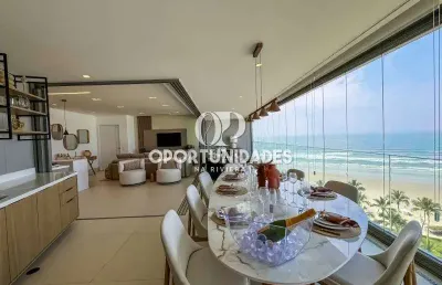 Apartamento à venda, pé na areia frontal, 4 suítes, em riviera de são lourenço, bertioga - sp
