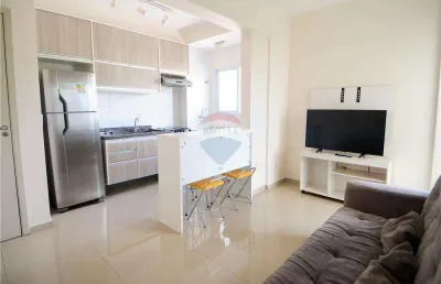 Apartamento para locação com 48m²,  com móveis planejados e uma vaga coberta, no residencial premium home flex, no socorro - mogi das cruzes