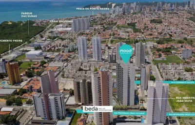 Ibeda - apto mood parque das dunas - capim macio sala, 2 quartos (1 suíte) 58m2