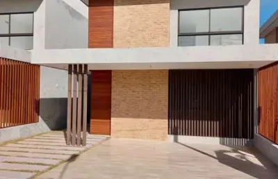 Ibeda - casa em condominio em ponta negra sala ampla, 3 suítes, 125m2, 2 vagas