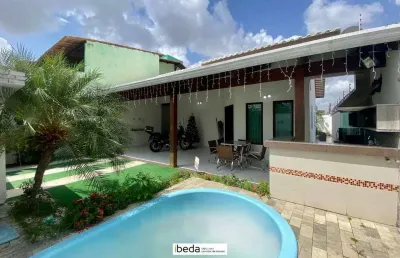Ibeda - casa á venda no emaús sala, cozinha 3 suítes, 3 vs, gourmet, piscina, 3v