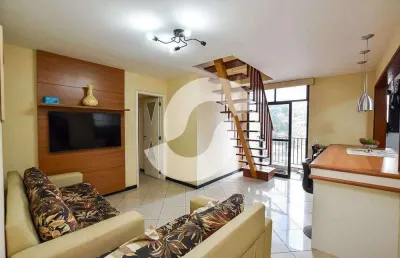 Cobertura à venda em niterói, icaraí, com 3 quartos, 130m²