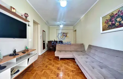 Apartamento á venda na praia das pitangueiras com sacada e vista para o mar