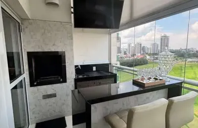 Um lindo lumina gramercy alphaville, semi mobiliado, com 3 quartos, em andar alto e varanda gourmet