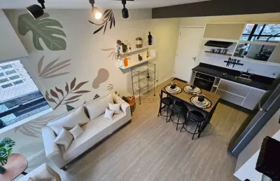 Apartamento duplex para locação aluguel em barueri, a pé da estação de trem, 1 quarto, mobiliado