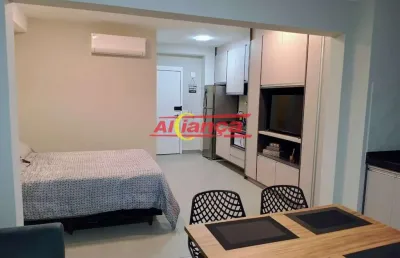 Studio guarulhos centro  semi mobiliado  com varanda gourmet , 1 vaga ?