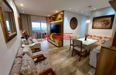Lindo apartamento à venda em gopouva com 82m² , 2 vagas e lazer completo.