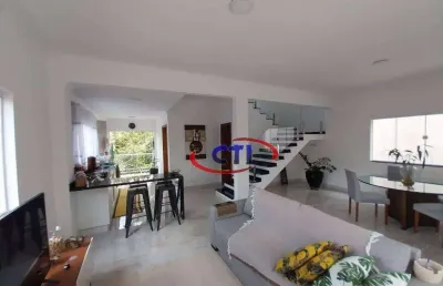 Sobrado com 3 dormitórios para alugar, 400 m² por r$ 5.020,36/mês - balneário palmira - ribeirão pires/sp