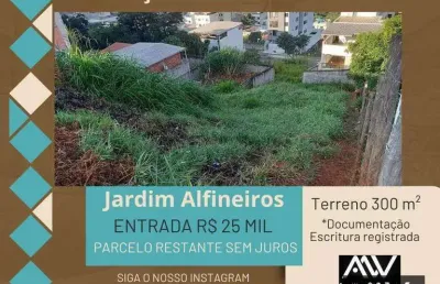 Terreno à venda, 300 m² por r$ 25.000 de entrada - jardim dos alfineiros - juiz de fora/mg
