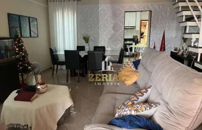 Sobrado com 3 dormitórios para alugar, 245 m² por r$ 4.568,00/mês - vila camilópolis - santo andré/sp