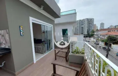 Sobrado com 3 dormitórios à venda, 240 m² por r$ 1.840.000 - ponta da praia - santos/sp
