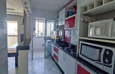 Lindo apartamento semi mobiliado, de 2 dormitórios (com suíte), sacada com churrasqueira em barreir