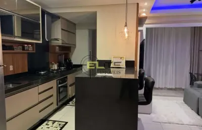 Apartamento à venda, mobiliado de 2 dormitórios, sacada com churrasqueira no rio caveiras, em bigua