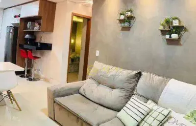 Apartamento semi-mobiliado sendo 2 quartos à venda, 45 m² por r$ 240.000- condomínio parque serra azul - caguaçu - sorocaba/sp