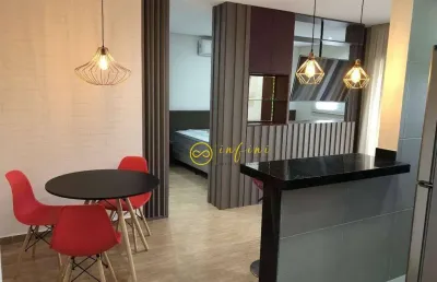 Apartamento studio mobiliado com 1 quarto suíte para alugar, 56 m² por r$ 3.290/mês - condomínio red -  jardim américa - sorocaba/sp