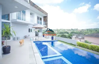 Espetacular casa em condomínio à venda em cotia-sp, bairro são paulo ii: 4 quartos, 3 suítes, 3 salas, 5 banheiros, 4 vagas, 632m²