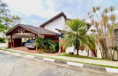 Impecável casa em condomínio no moinho velho, cotia-sp: 4 quartos, 4 suítes, 3 salas, 4 banheiros, 2 vagas, 325,50 m².