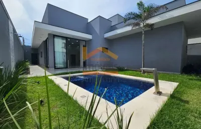 Casa de luxo em condomínio com 3 suítes e 4 vagas de garagem em americana-sp, no loteamento residencial jardim villagio.