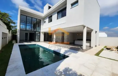 Casa de alto padrão em condomínio - 3 quartos, 1 suíte, 3 salas, 4 banheiros, 4 vagas de garagem - americana-sp, jardim villagio.