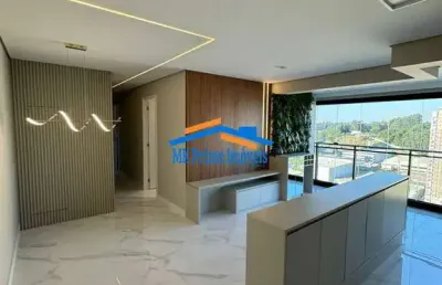 Lindo apto 88m², 3 suítes mobiliado, 2 vagas de garagem- alphaville/tamboré