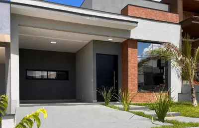 Linda casa térrea de 145m² de  área construída e terreno 216m2 à venda no excelente condomínio fechado  mantava em indaiatuba- sp.