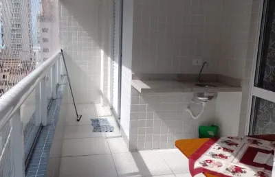 Lindo apto com 46 m2 á venda, 01 dormitório, sala, cozinha planejada, 01 vaga na vila guilhermina - praia grande - sp