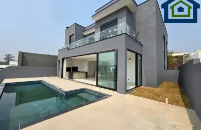 Lindo sobrado de 360m² de área construída e 474m² de área total com 04 suítes, à venda no excelente condomínio alphaville 04 - votorantim - sp
