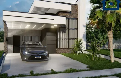 Linda casa térrea de 135m² à venda no excelente condomínio fechado gran reserve em indaiatuba- sp.