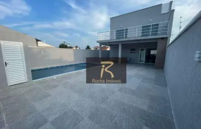Sobrado com 4 dormitórios  beira mar à venda, 240 m² por r$ 960.000 - estância balneária maria helena novaes - peruíbe/sp